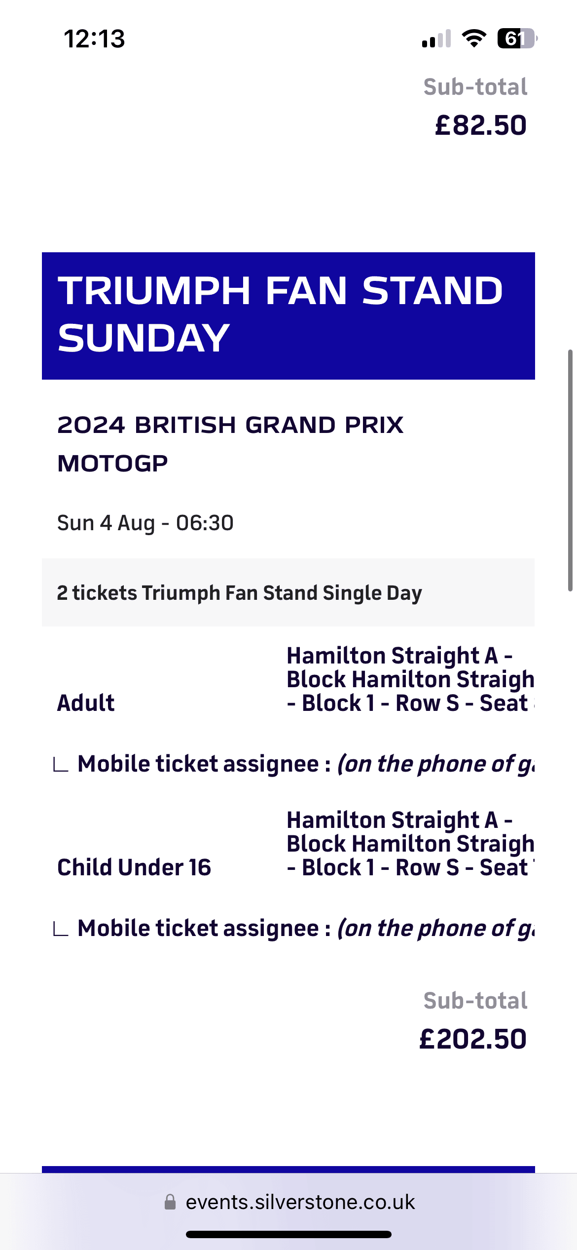 For Sale - Moto GP tickets Sat/Sun | Motorcycle Grand Prix Racing Forum